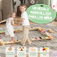 AIYAPLAY Juego de Viga de Equilibrio de Madera para Niños de +3 Años para Entrenamiento de Equilibrio Multicolor(m-4)