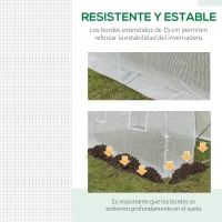 Outsunny Plásticos para Invernaderos 3,5x3x2 m Cubierta de Repuesto para Invernadero de Polietileno con 6 Ventanas y Puerta Enrollable Protección de Plantas para Jardín Blanco(m-6)