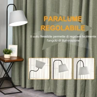 HOMCOM Lampada da Terra Moderna con Caricatore Wireless e Testa Flessibile per Soggiorno, Camera da Letto e Ufficio, 36x36x165 cm(m-7)