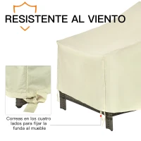 Outsunny Funda Protectora para Muebles de Jardín 68x87x77cm Funda de Tela Oxford 600D Impermeable para Patio Terraza Color Beige(m-6)