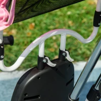 HOMCOM Tricycle Enfant évolutif Pare-Soleil Pliable Canne télescopique Amovible 95 x 50 x 106 cm Acier Rose(m-8)