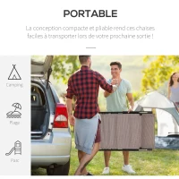 Outsunny Bain de Soleil Pliable transat inclinable 5 Positions Chaise Longue Grand Confort avec accoudoirs dim. 187,2L x 64,5l x 101H cm métal époxy textilène Sable(m-7)