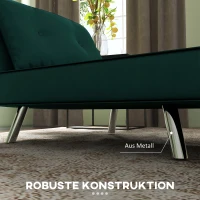 HOMCOM Liegesessel Sessel mit Liegefunktion Schlafsessel, Knopfheftung, Leinenoptik, 77 cm x 88 cm x 83 cm, Grün(m-6)