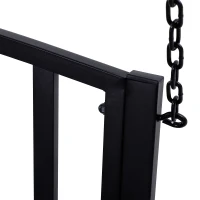 Outsunny Hängebank 2-Sitzer Gartenschaukel Schaukelbank Hollywoodschaukel Schwebebank mit Ketten Metall Schwarz 127 x 60 x 53 cm(m-7)