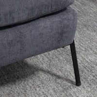 HOMCOM Sessel mit Ottomane, inkl. Kissen, 68 cm x 91,5 cm x 88 cm, Grau(m-9)