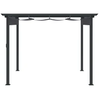 Outsunny Pergola 3 m x 3 m, mit Schiebedach, wetterbeständig, Aluminium, Schwarz(m-7)