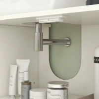 HOMCOM Mueble bajo Lavabo Mueble de Baño Moderno con 2 Puertas y Estantes Ajustables 90x30x63 cm Crema(m-8)