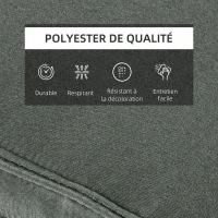 Outsunny Coussin bain de soleil coussin chaise longue matelas transat déhoussable avec zippé, tétière, cordons d'attache, MATELAS UNIQUEMENT, 198 x 53 x 5 cm, gris(m-7)