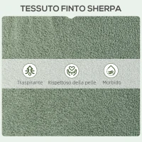 HOMCOM Sedia per Soggiorno con Schienale Alto in Acciaio e Tessuto Effetto Sherpa, 73x68x111 cm, Verde e Oro(m-5)