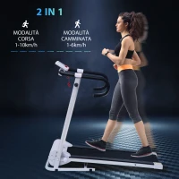 HOMCOM Tapis Roulant Elettrico Pieghevole per Allenamento a Casa o in Ufficio con Schermo LCD, 500W, Velocità Max 10km/h(m-4)