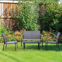 Outsunny Four-Piece Minimal Garden Patio Set - Grey(m-2)