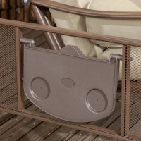 Outsunny Dondolo da Giardino 3 Posti in Acciaio con Tettuccio Inclinabile e Cuscini, 208x120x174 cm(m-9)