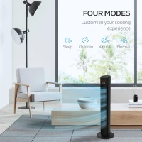 HOMCOM Electric Tower Fan, with 3.5L Water Tank and Ice Pack - Black(m-6)