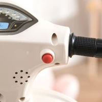 HOMCOM Elektro Kindermotorrad Vespa Elektromotorrad mit LED-Licht, Sound, Kinder Elektro Motorrad für Kinder von 18-36 Monate Weiß(m-9)