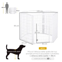 PawHut Recinto per Animali Domestici Animali Domestici PP Ф135 x 95A cm Bianco(m-3)