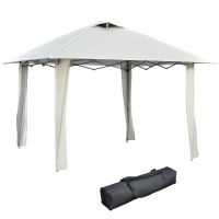 Outsunny Tonnelle barnum de jardin pop-up pliant 3 x 3 m acier époxy polyester anti UV crème(m-10)