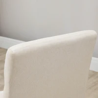 HOMCOM 2er-Set Esszimmerstühle Essstühle mit gepolstertem Sitz Stuhl Polsterstuhl Küchenstuhl Leinen-Polyester-Gewebe Schaumstoff Gummiholz Beige 50 x 62 x 96 cm(m-9)