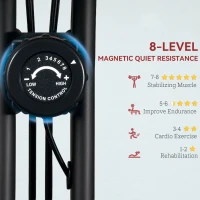 SPORTNOW Five-in-one Foldable Exercise Bike, Stationary Bike with Arm Workout Bands, LDC Monitor, Phone Holder, Red(m-5)