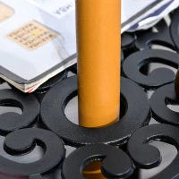 Outsunny Wooden Garden Umbrella Sun Shade with Top Vents, Bamboo Ribs and Sturdy Wood Pole, Black(m-8)