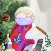 HOMCOM Weihnachtsdorf Weihnachtsdekoration mit LED Beleuchtung Musik Weihnachtsstadt Weihnachten Basteln LED mehrfarbig 19 x 18,5 x 24 cm(m-8)