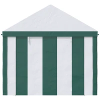 Outsunny Tendone da Giardino 4x3m per 12 Persone con Doppio Ingresso, Bianco e Verde(m-9)