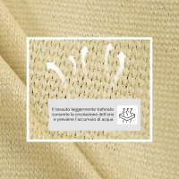 Outsunny Tenda Parasole Triangolare Impermeabile in HDPE e Metallo, 3x3x3 m, color Ottone(m-4)