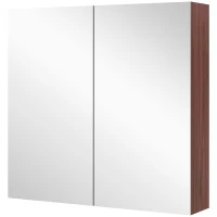 kleankin Double Door Bathroom Mirror Cabinet, Wall Mounted Bathroom Storage Cabinet, Soft Closing, 63L x 60Hcm(m-11)