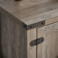 HOMCOM Console Table d'appoint Design Rural Chic dim. 90L x 39l x 80H cm 2 Portes étagère Panneaux Particules MDF Bois Gris(m-6)