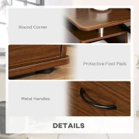 HOMCOM Computer Desk Office PC Table Workstation with Keyboard Tray, CPU Shelf, Drawers, Sliding Scanner Shelf, Brown(m-6)