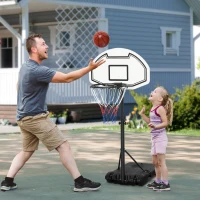 HOMCOM 94-123cm Adjustable Height Basketball Hoop and Stand(m-10)