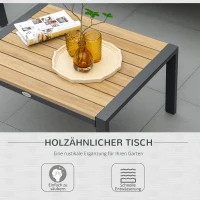 Outsunny Gartenmöbel-Set für 4 Personen Aluminium Gartengarnitur mit Couchtisch Grau(m-6)