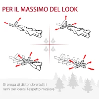 HOMCOM Decorazioni Natalizie, Set 4 Pezzi con 2 Alberelli di Natale Φ40x90 cm, Ghirlanda Natalizia e Corona di Natale(m-6)