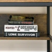 HOMCOM Computertisch Schreibtisch Bürotisch PC Tisch Home Office Arbeitstisch mit Ablagen Industrieller Stil Rustikal-Braun Metall 120 x 60 x 75 cm(m-8)