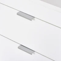 HOMCOM Mesa de Escritorio Espaciosa con Cajón Armario Patas en Forma de Marco de Estilo Moderno 112,5x50x75,5 cm Blanco(m-8)