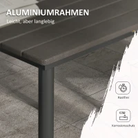 Outsunny Gartentisch Outdoor-Esstisch Loungetisch, wetterbeständig, modernes Design, 90 x 90 x 75 cm, Dunkelgrau(m-5)