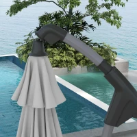 Outsunny 2.7m Cantilever Parasol, with Cross Base - Grey(m-7)