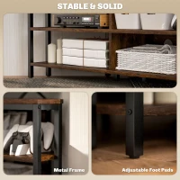 HOMCOM Industrial-Style Corner TV Unit - Black/Brown(m-8)