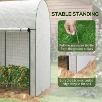 Outsunny 200 x 100cm Walk-In Greenhouse, with Zipped Doors - White(m-7)