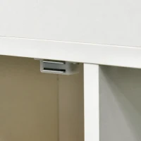 kleankin Mobiletto Bagno con Porte Scorrevoli, Ripiano Regolabile e 4 Ruote in Truciolato e Lega di Alluminio, 70x20x71cm(m-9)