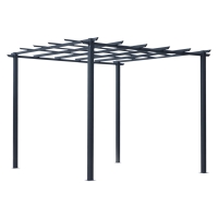 Outsunny Pergola autoportante Style Contemporain - Toit terrasse à décorer - dim. 3L x 3l x 2,3H m - métal époxy anticorrosion Noir