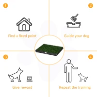 PawHut Indoor Pet Dog Toilet Mat Potty Tray Training Grass Restroom with Tray and Loo Pad(m-4)