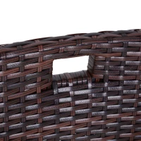 Outsunny Set 2 Pezzi Mobili da Giardino in Rattan Salvaspazio con 1 Tavolo e 2 Sedie con Cuscini, Marrone e Beige(m-8)