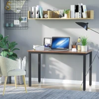 HOMCOM® Computertisch Schreibtisch Bürotisch PC Tisch Walnuss Schwarz(m-4)