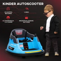 HOMCOM Elektro-Scooter für Kinder, 3 km/h, Lichter und Musik, Sicherheitsgurt, Blau(m-7)