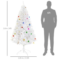 HOMCOM 6ft Snow Artificial Christmas Tree w/ Metal Stand Decorations Home Seasonal Elegant Faux White(m-3)