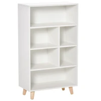 HOMCOM 103cm Bookcase Sideboard 6 Cubes Free Standing Bookshelf Shelves Unit Display Storage Cabinet for Living Room White(m-1)