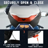 HOMCOM 32L Motorcycle Tail box Helmet Top Case Motorbike Luggage Storage Trunk Carrier Mount Rack(m-8)