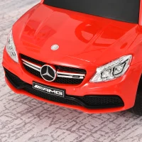 HOMCOM 2-in-1 Rutschauto, Schiebewagen, Mercedes Benz, versteckter Stauraum, für 12 bis 36 Monate, Rot(m-8)
