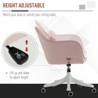 Vinsetto Velvet-Feel Office Chair with Rechargeable Electric Vibration Massage Lumbar Pillow, Wheels, Pink(m-6)