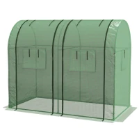 Outsunny Invernadero Resistente con 4 Ventanas 2 Puertas con Cremallera Anti-UV para Cultivo de Plantas 185x94x150 cm Verde(m-7)
